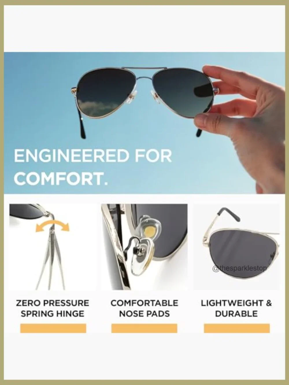 Polarized Aviator Sunglasses, UV400 Protection, Metal Frame